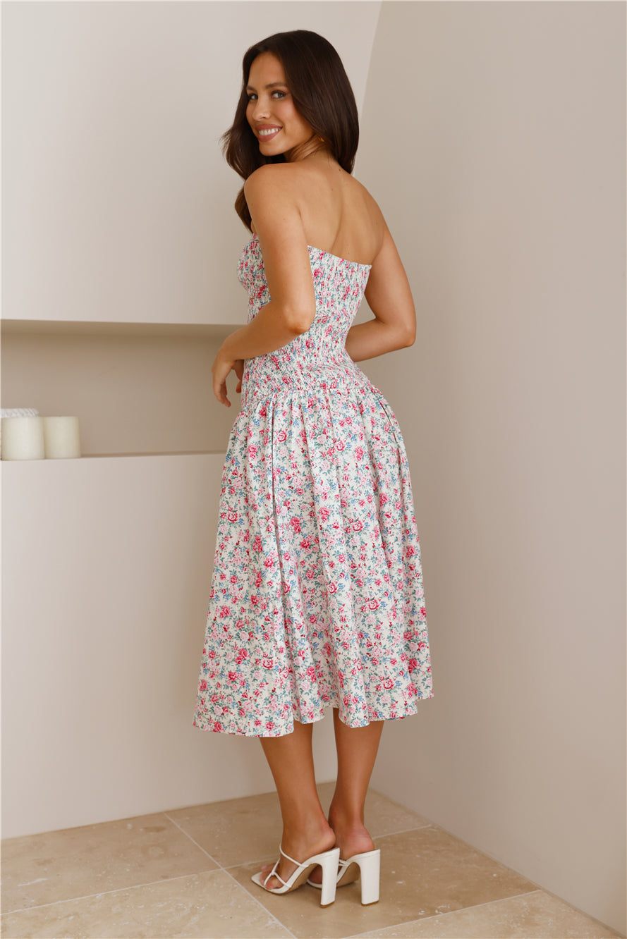 HELLO MOLLY Picking Blooms Midi Dress Pink