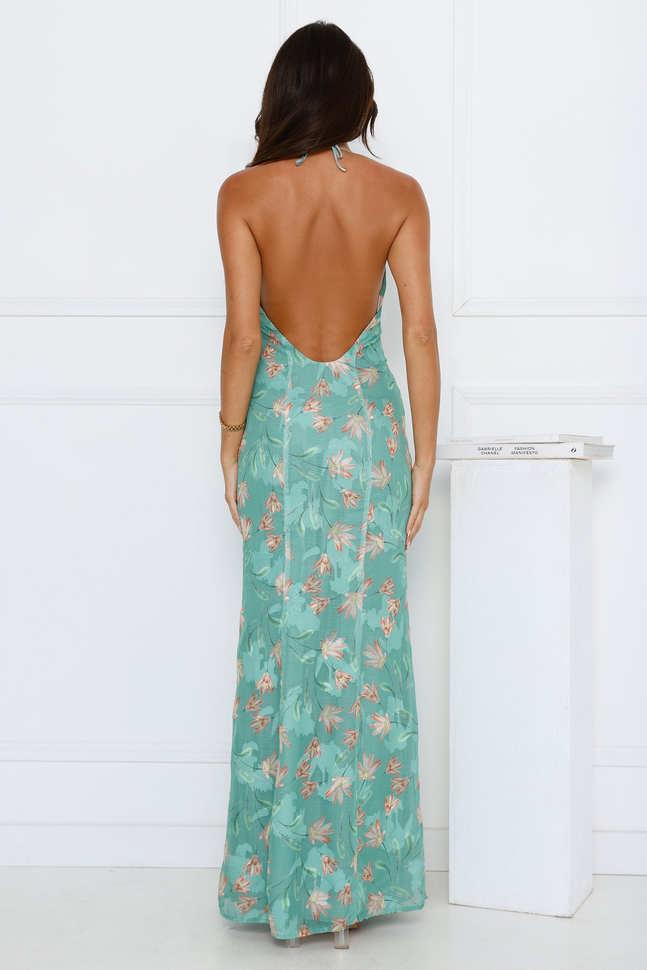 Green Oasis Halter Maxi Dress Green