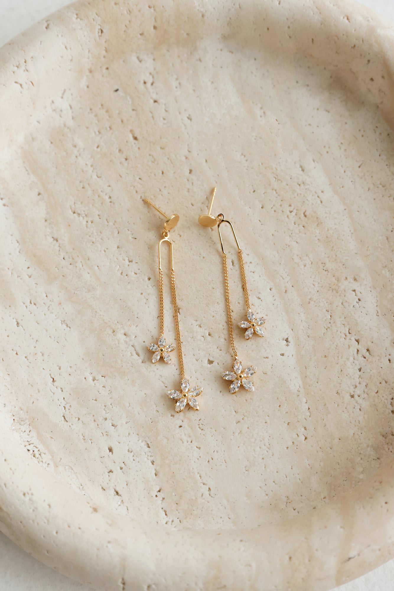 18k Gold Plated Gorgeous Sparkles Earrings Gold