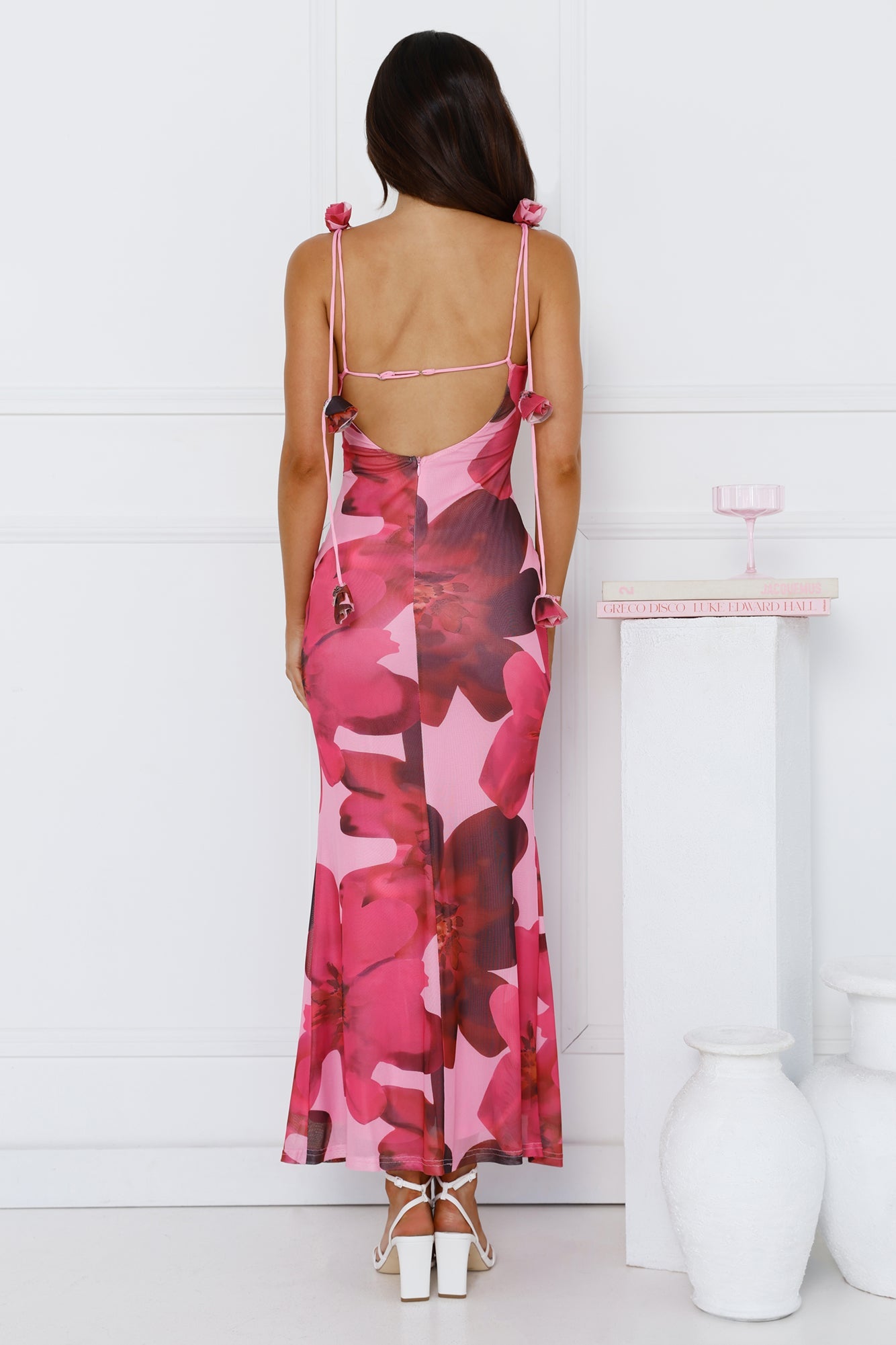 Girl Vibes Mesh Maxi Dress Pink
