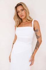 Lush Tropics Maxi Skirt White