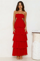 Hello Molly Luxe Mode Strapless Maxi Dress Raspberry