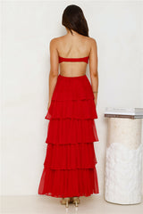 Hello Molly Luxe Mode Strapless Maxi Dress Raspberry
