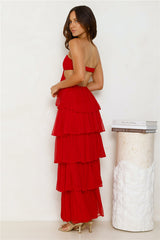 Hello Molly Luxe Mode Strapless Maxi Dress Raspberry