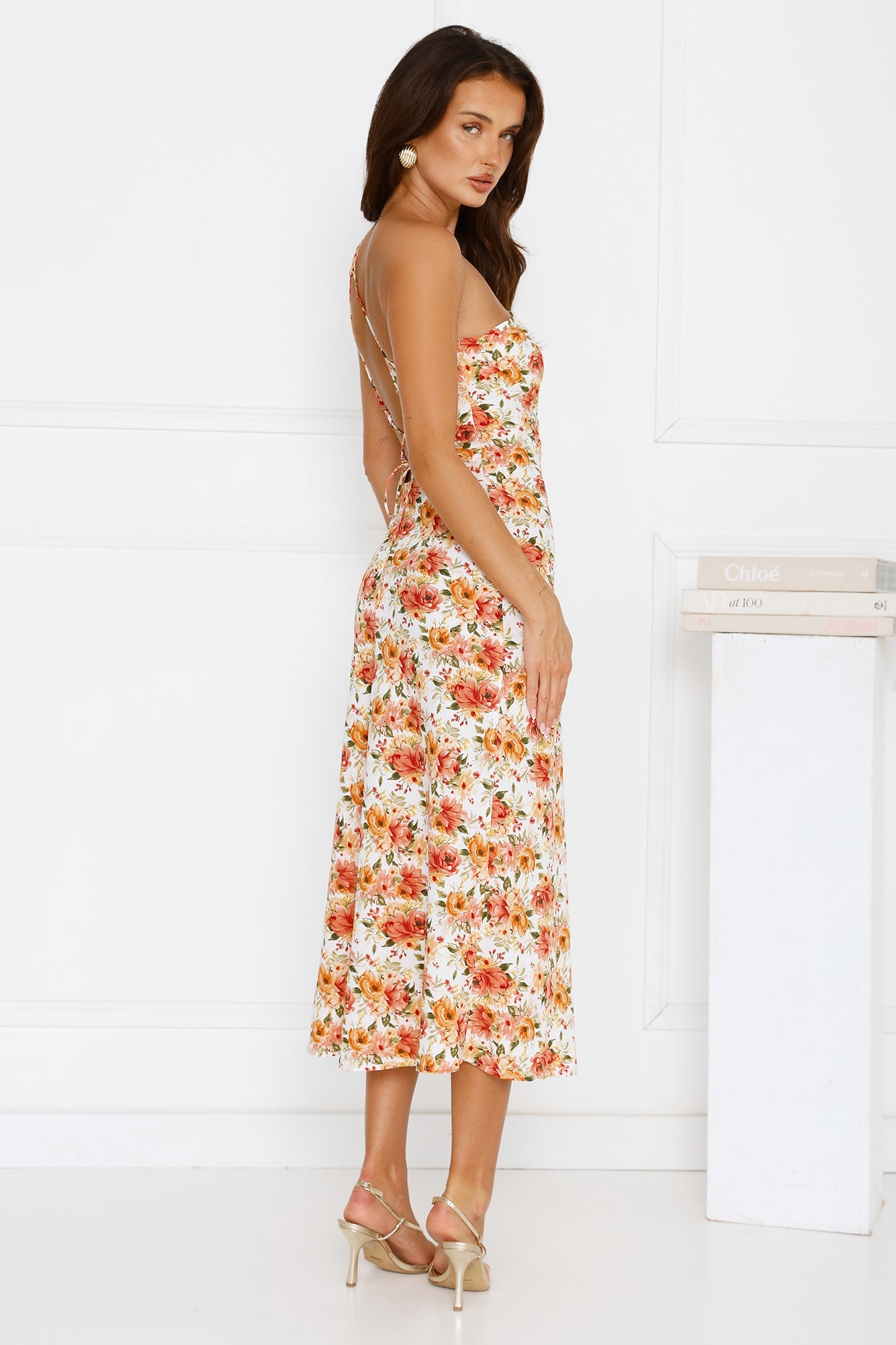 Happy Girl Era One Shoulder Midi Dress Floral