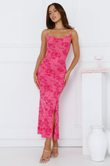 Effortlessly Me Mesh Midi Dress Pink