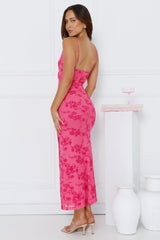Effortlessly Me Mesh Midi Dress Pink