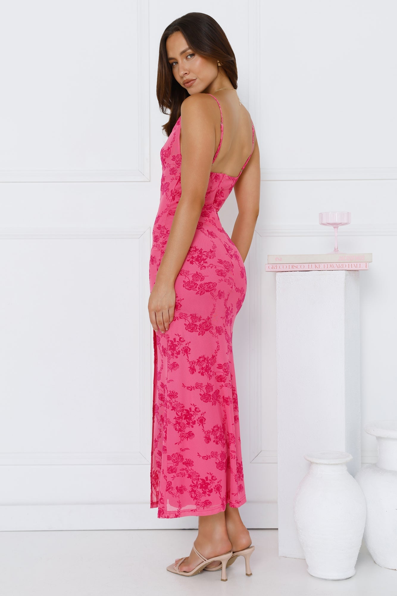 Effortlessly Me Mesh Midi Dress Pink