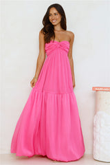 Hello Molly Unforgettable Style Strapless Maxi Dress Pink