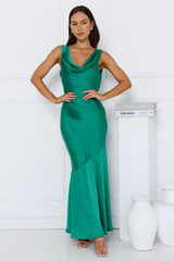 Franka Satin Maxi Dress Green
