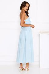 Capturing Style Gingham Midi Dress Blue