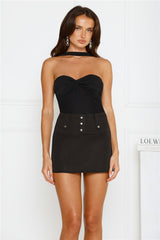 Club Luxe Mesh Halter Top Black