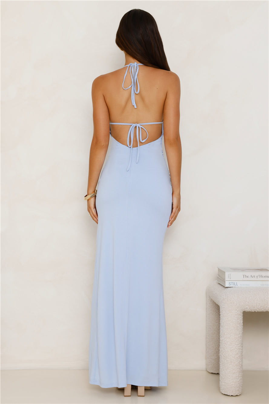 Art Of Attraction Halter Maxi Dress Blue