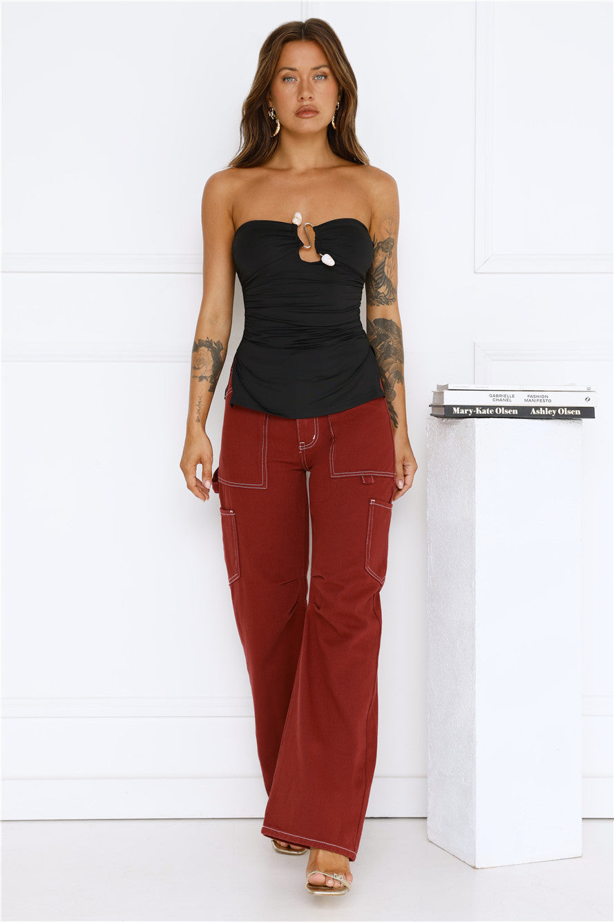Island Heatwave Strapless Top Black