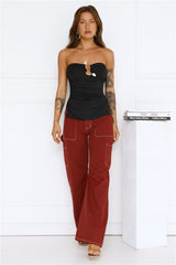 Island Heatwave Strapless Top Black