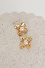 18k Gold Plated Lover Flower Earrings Gold