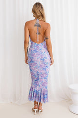 Nights Of Bliss Halter Midi Dress Purple