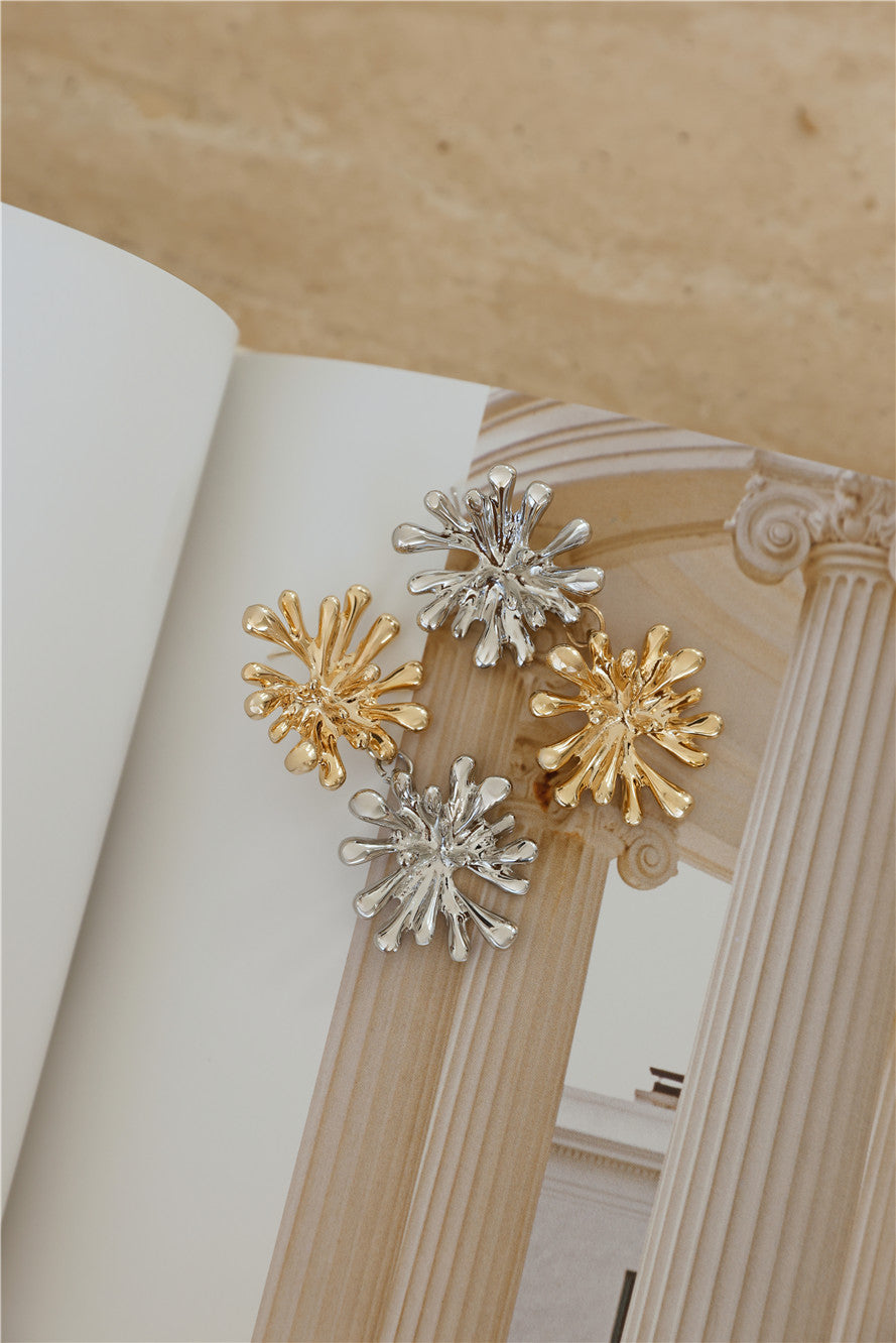 Like Ocean Coral Earrings Gold Silver