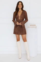 Besties Meet Mini Dress Brown
