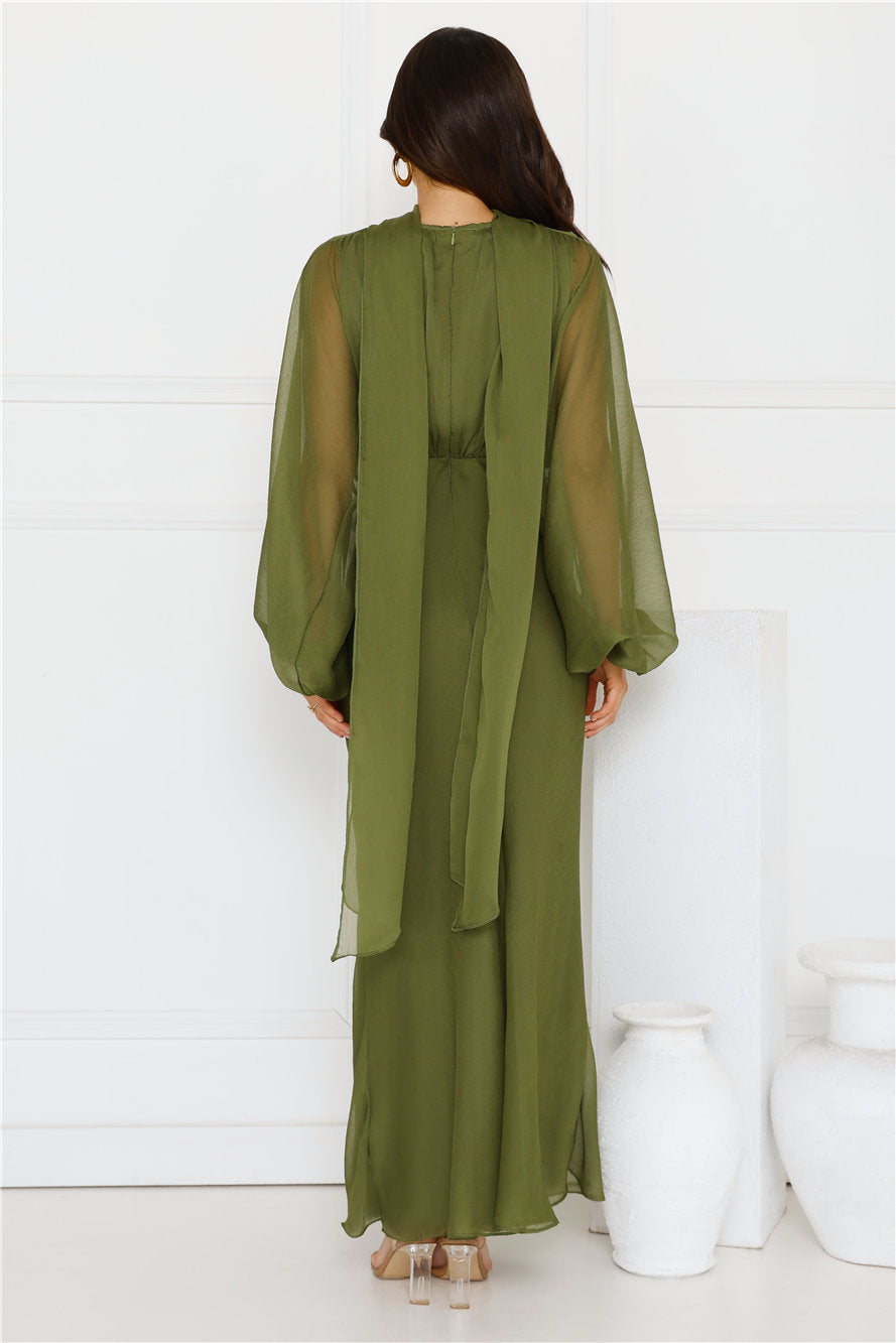 Once A Stylist Maxi Dress Khaki