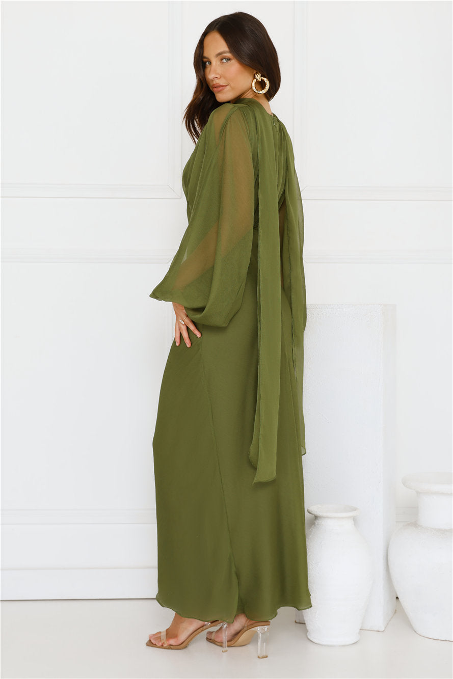 Once A Stylist Maxi Dress Khaki