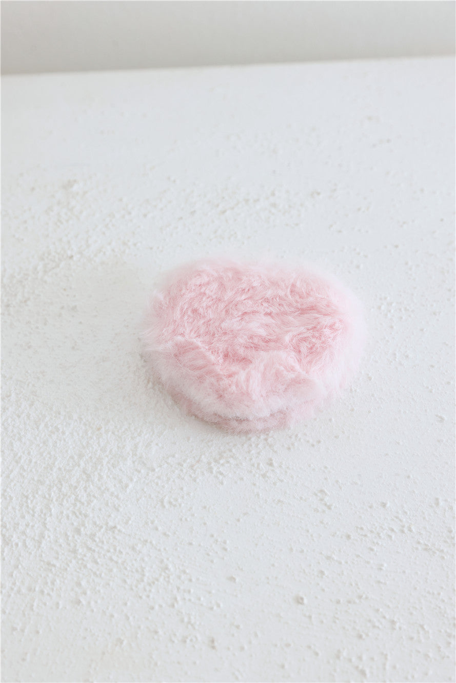 Fluffy Compact Mirror Pink