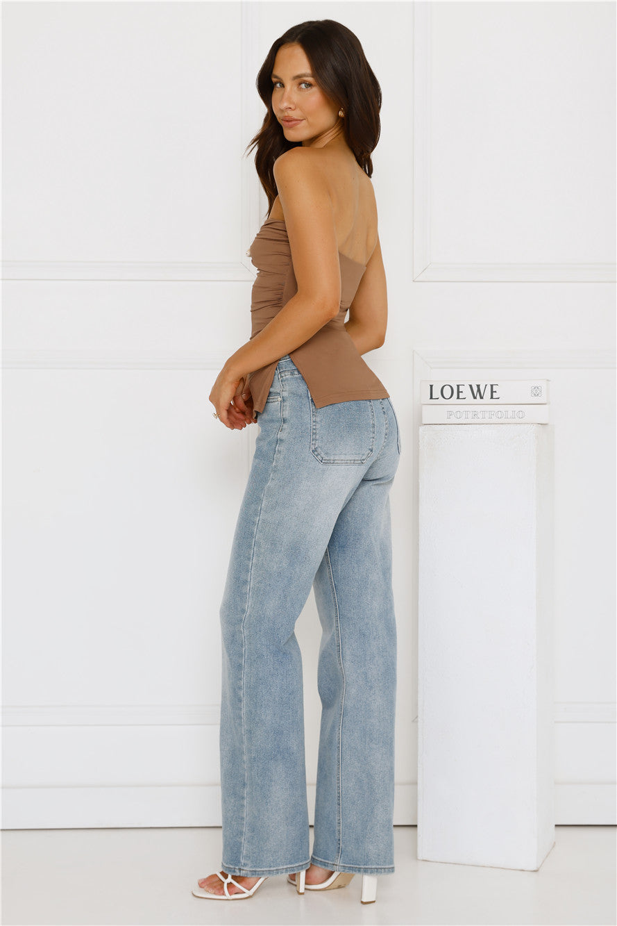 Island Heatwave Strapless Top Mocha