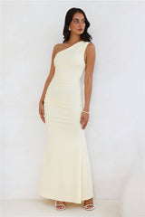 Marlowe One Shoulder Maxi Dress Yellow