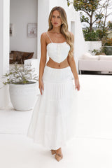 Living On The Coast Linen Blend Crop Top White