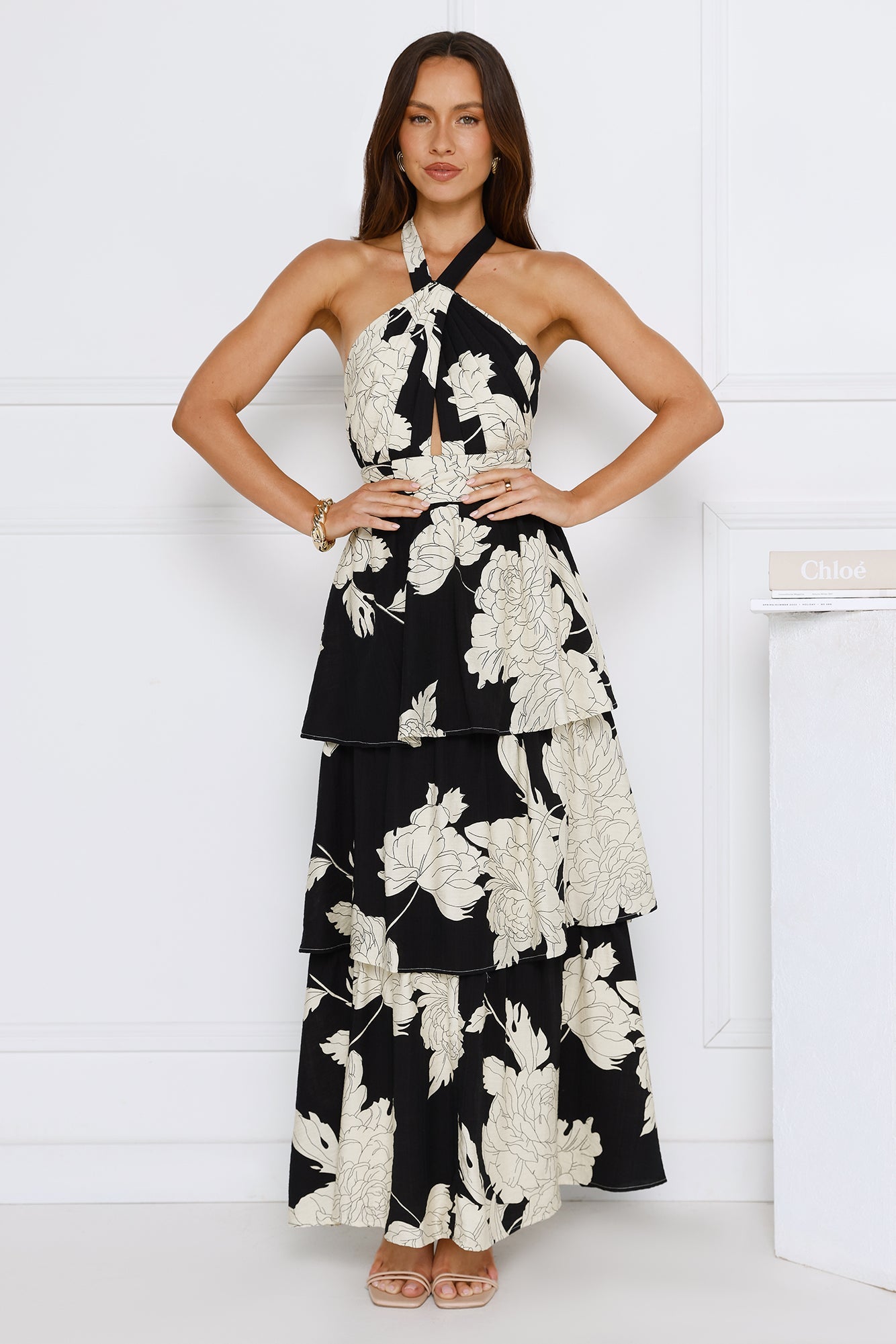 Isla Dream Halter Maxi Dress Black