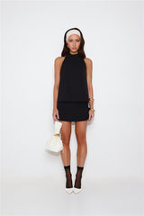 Clean Slate Tailored Halter Top Black