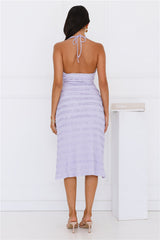 Daisy Dancer Halter Midi Dress Lilac