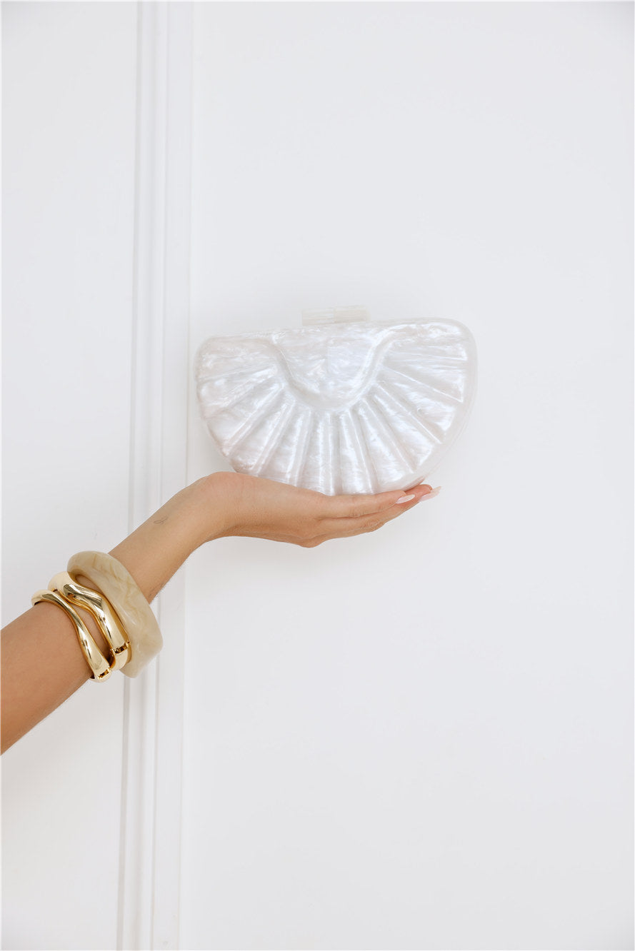 Malibu Side Clutch White