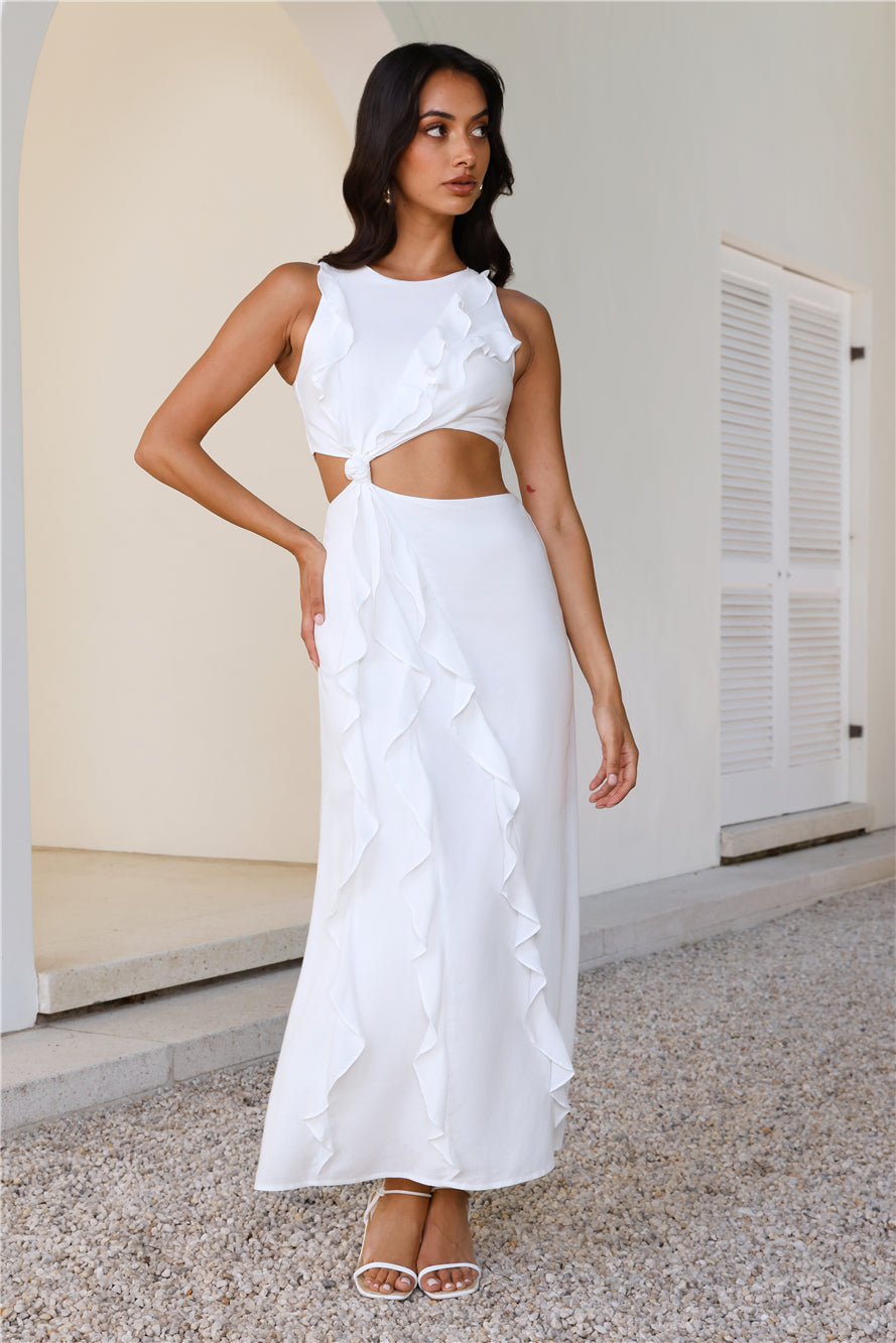 Full World Midi Dress White