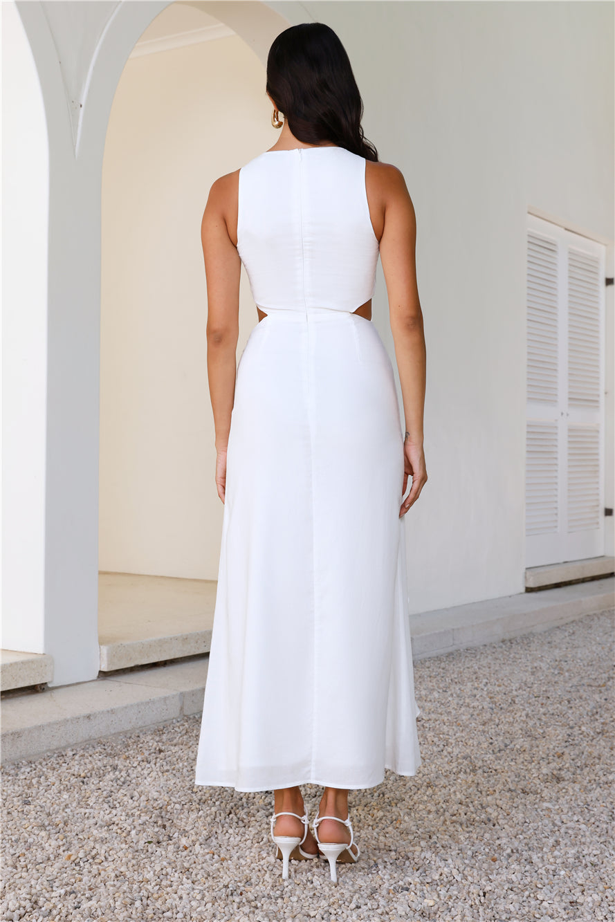 Full World Midi Dress White