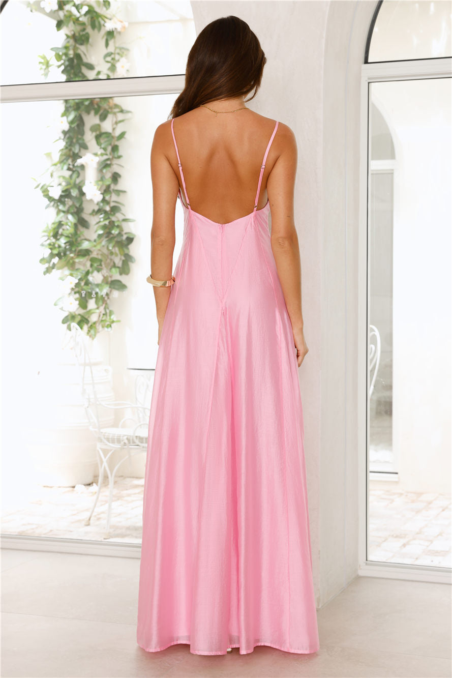Dancing With Beauty Maxi Dress Pink