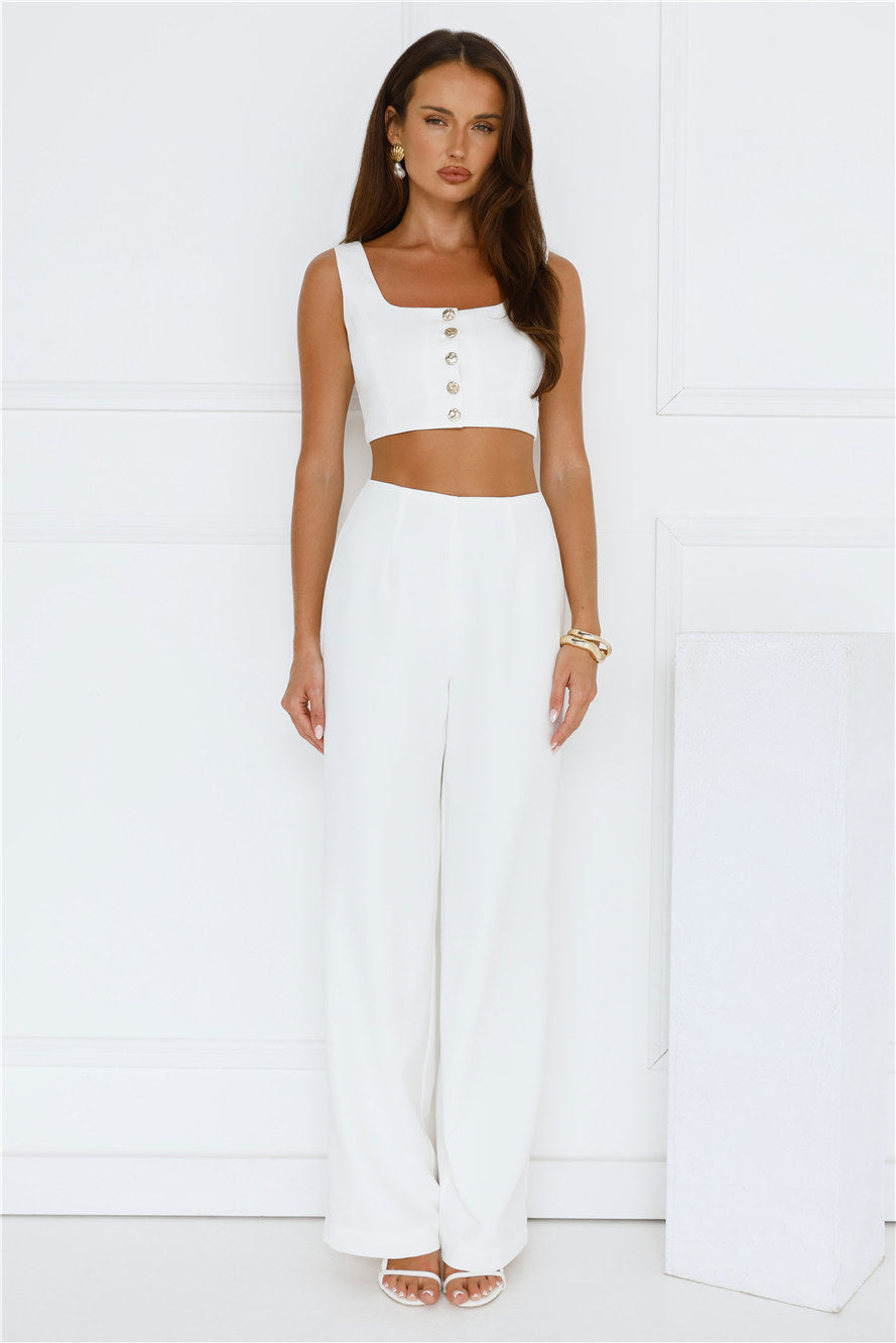 Basking In Style Crop Top Cream