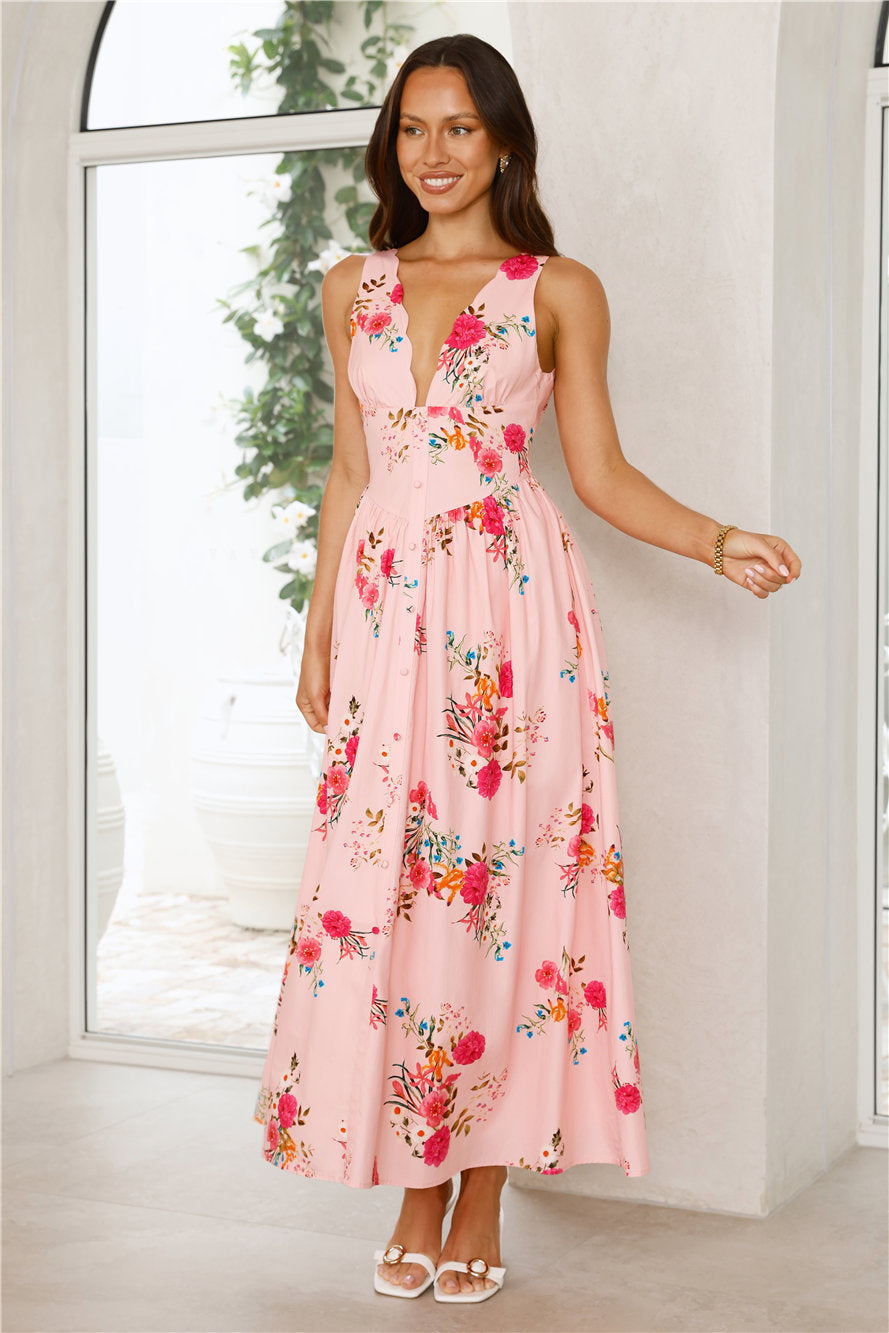 Isn't She Lovely Maxi Dress Pink