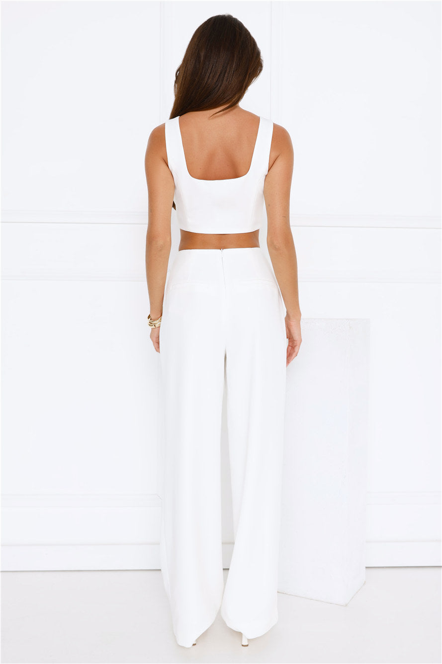Basking In Style Crop Top Cream