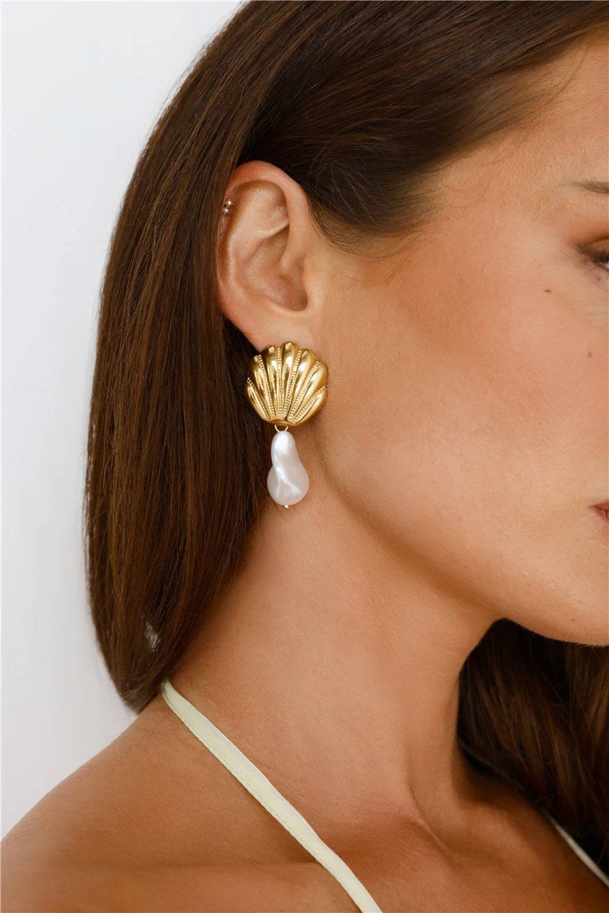 Beach Soiree Earrings Gold