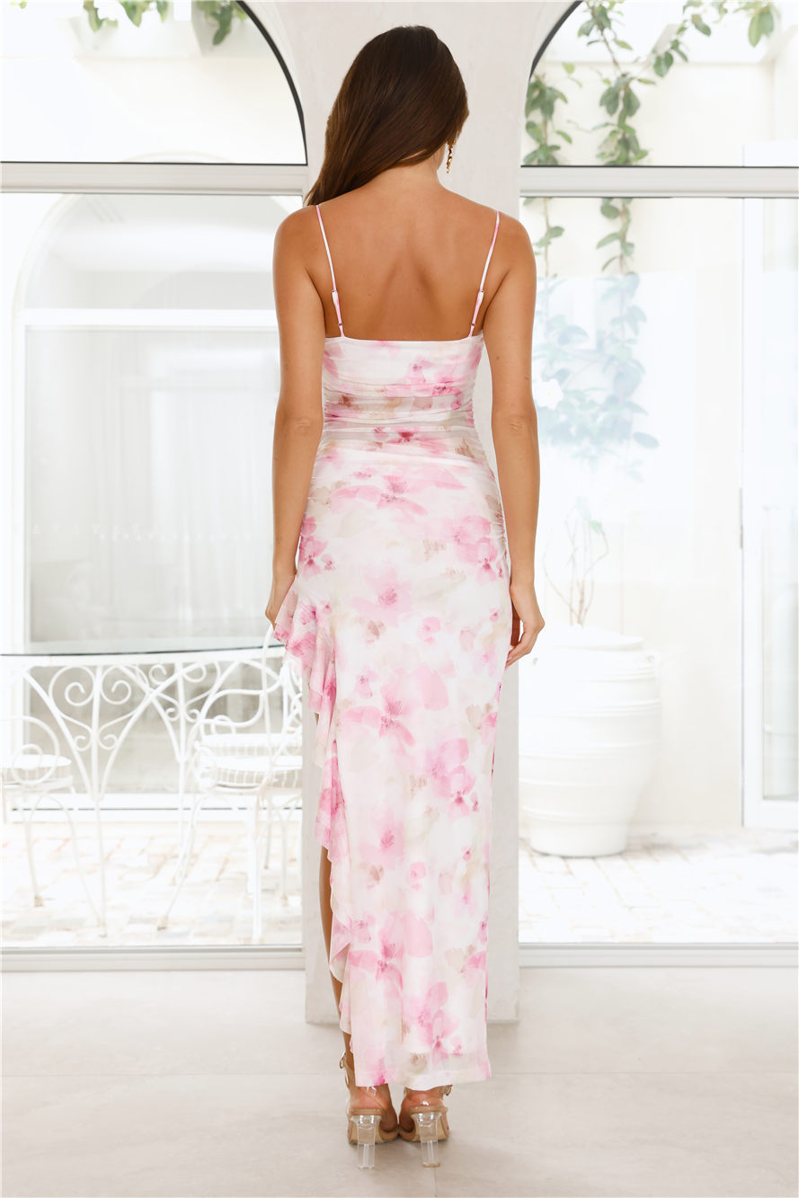 Helena Mesh Maxi Dress Pink
