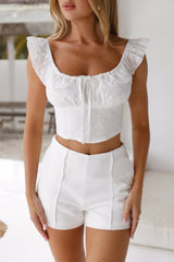 All About Last Night Crop Top White