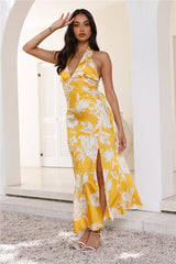 Luxe Launch Halter Maxi Dress Orange