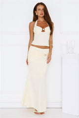 Flawless Star Halter Crop Top Yellow