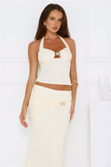 Flawless Star Halter Crop Top Yellow