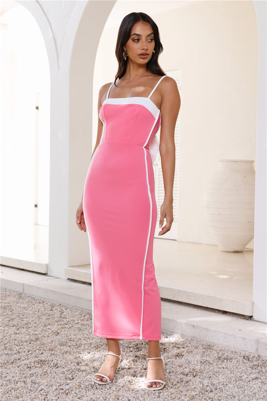Champagne Status Maxi Dress Hot Pink