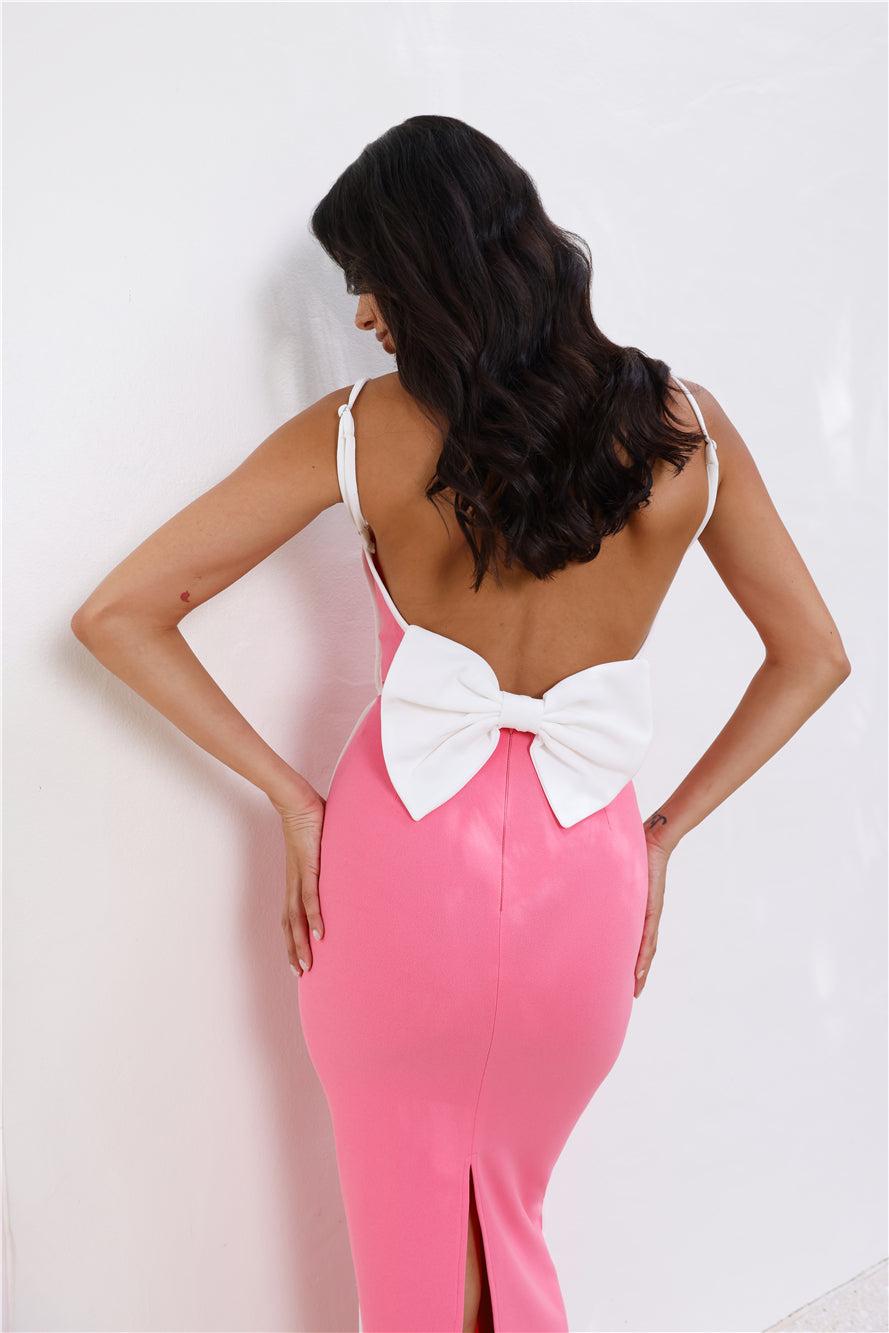 Champagne Status Maxi Dress Hot Pink
