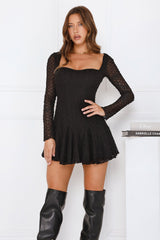 Luxe After Dark Long Sleeve Mini Dress Black