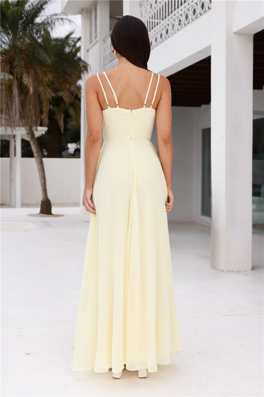 Frosted Bloom Maxi Dress Yellow