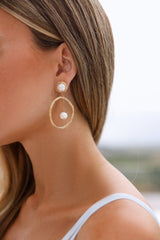 18k Gold Plated Willow Freshwater Pearl Earrings Gold